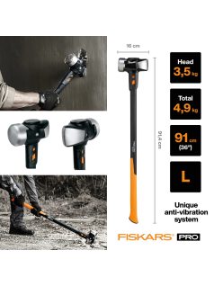   Fiskars PRO IsoCore™ kőtörő kalapács L 3,5 kg (1020219)