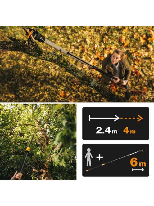 Fiskars PowerGearX™ UPX86 teleszkópos magassági ágvágó, bypass - 25 év garanciával (1023624)