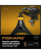 Fiskars Impulzusos esőztető, fémből, kerekekkel (1023656)