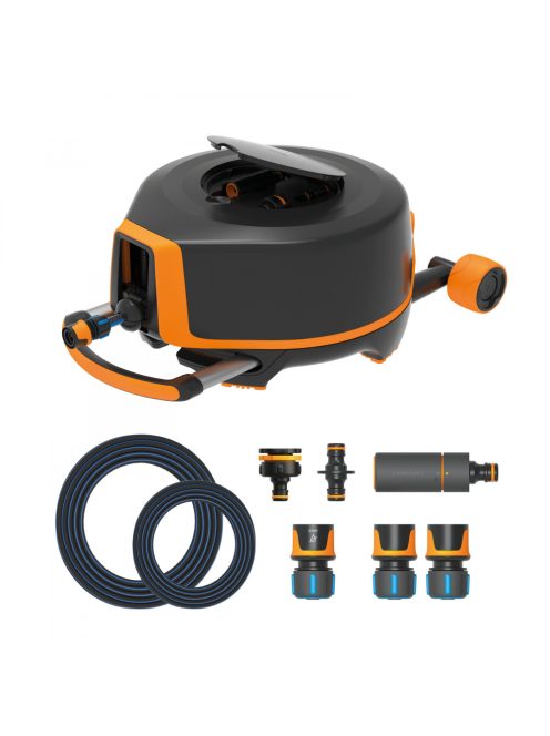 Fiskars Performance XL automata tömlőkocsi kerekekkel Q4  (1025933) - falra is szerelhető