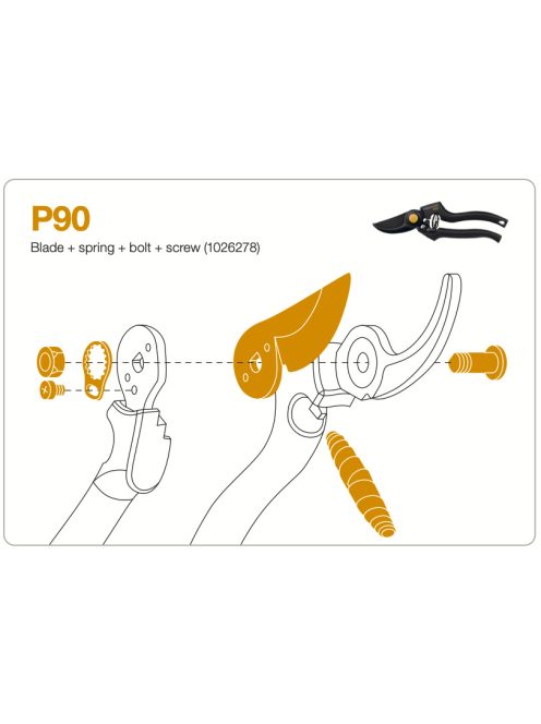 Fiskars Pótpenge, rugó és kiegészítőcsavarok P90 (1026278)