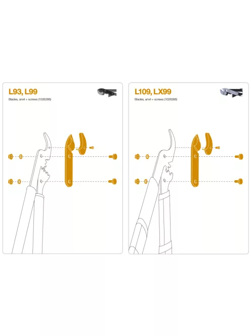 Fiskars Pótpenge és kiegészítőcsavarok L109, LX99, L93, L99 (1026286)