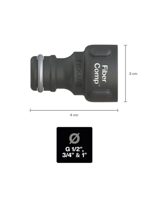 Fiskars FiberComp™ Csaptelep csatlakozó, G1/2” (21 mm) - 5 év garanciával