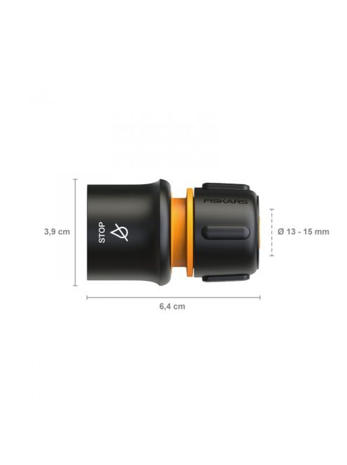 Fiskars Tömlő gyorscsatlakozó, 13-15 mm (1/2-5/8”) STOP LB (min 30) /csomagolás nélküli/ (1027083)