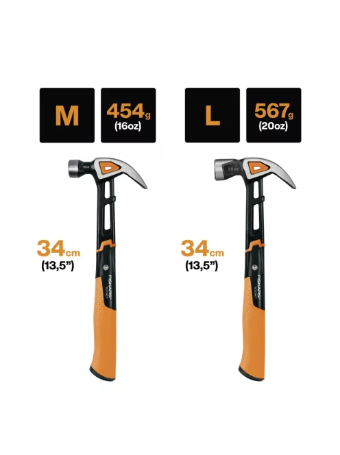 Fiskars PRO IsoCore™ általános kalapács, L, görbített (1027203)