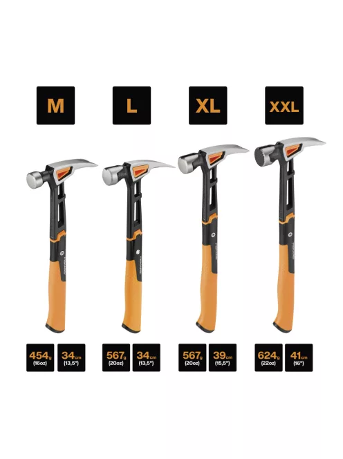 Fiskars PRO IsoCore™ általános kalapács, L, görbített (1027203)