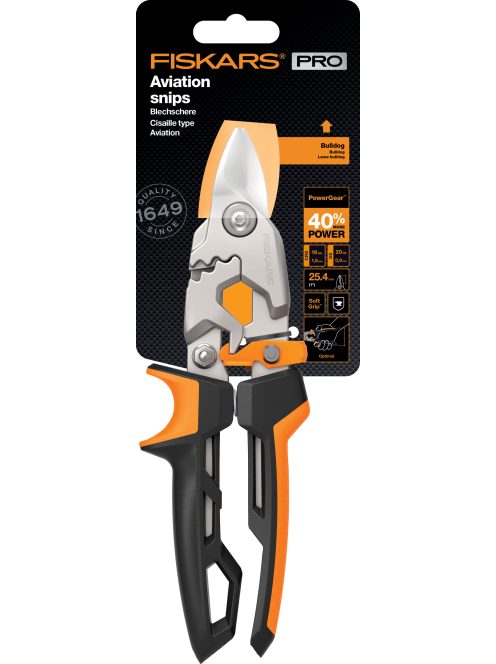 Fiskars PowerGear™ Aviation lemezvágó olló bulldog (1027212)