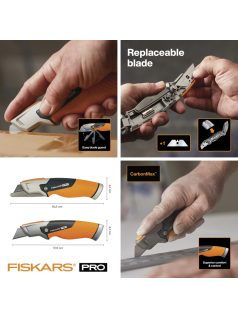 Fiskars PRO CarbonMax™ fix pengés tapétavágó kés (1027222)