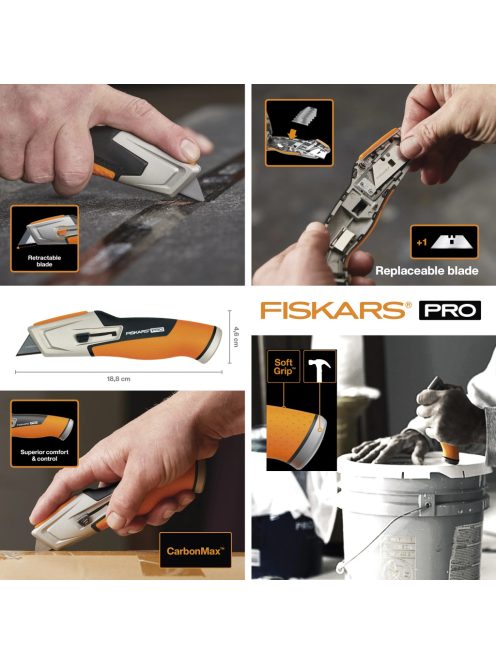Fiskars PRO CarbonMax™ állítható tapétavágó kés (1027223)