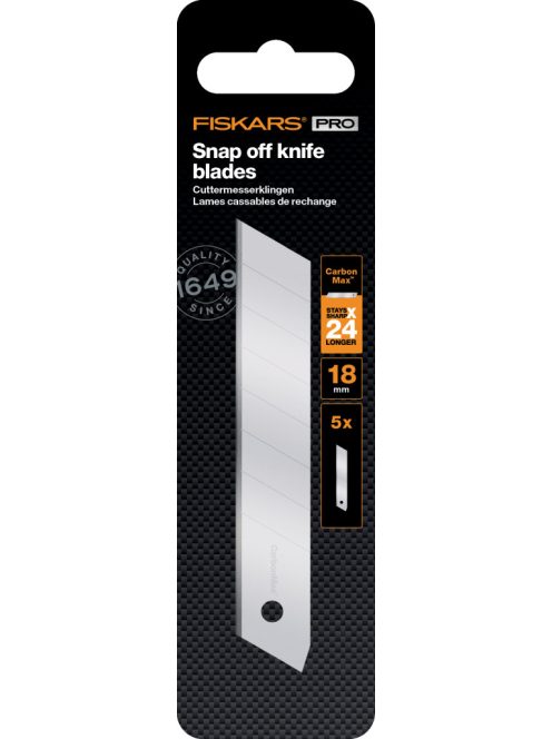 Fiskars Pótpengék CarbonMax™ pengekéshez, 18 mm, 5 darabos (1027232)