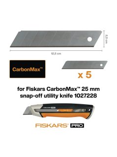   Fiskars Pótpengék CarbonMax™ pengekéshez, 25 mm, 5 darabos (1027233)