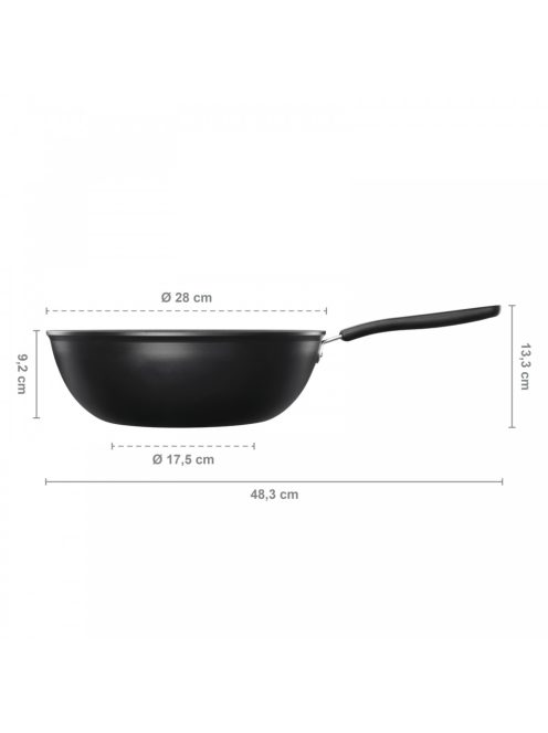 Fiskars Functional Form™ Wok serpenyő, 28 cm, rozsdamentes acél (1027705)