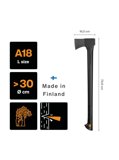 Fiskars Solid favágó fejsze A18 (X15 megfelelője) (1052045)