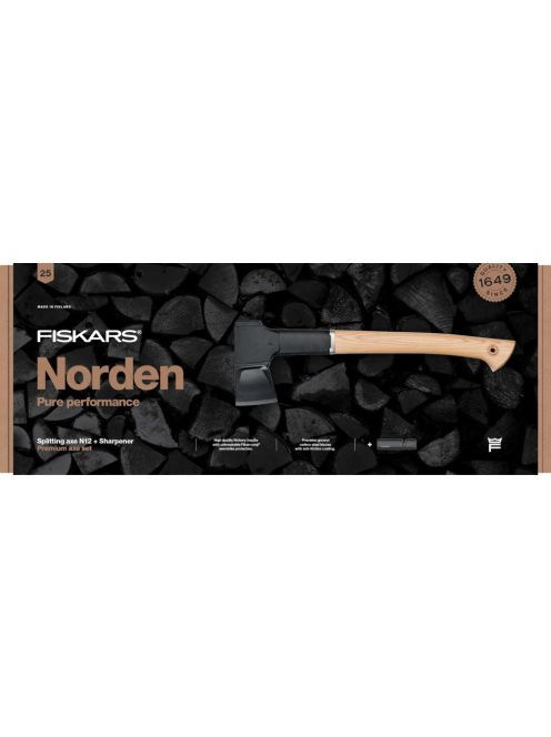 Fiskars Norden hasítófejsze N12 fejsze + élező (1052277) - 25 év garanciával