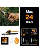 Fiskars X-Series™ P941 forgónyelű metszőolló, rávágó, L - 25 év garanciával (1057174)