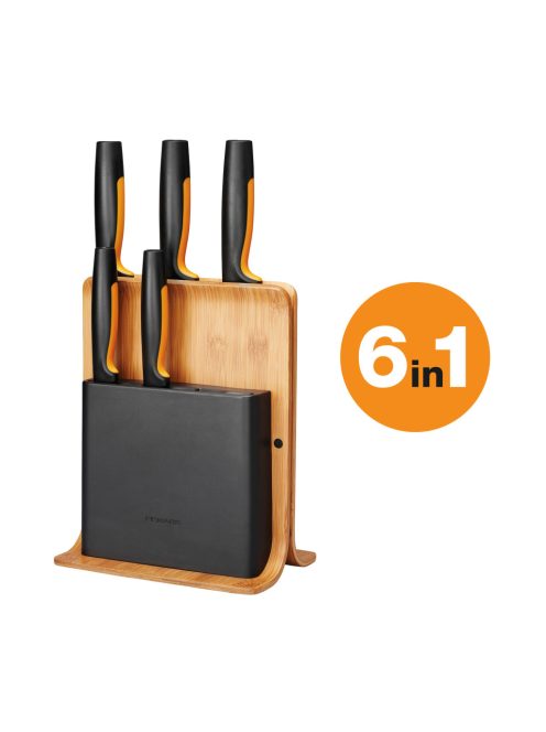 Fiskars Functional Form Késblokk bambusz 5 késes  (1057552)