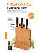Fiskars Functional Form késkészlet 5 késsel, bambusz késtartóval (1057552)