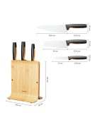 Fiskars Functional Form Késblokk bambusz 3 késes  (1057553)
