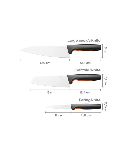 Fiskars Functional Form késkészlet 3 késsel, bambusz késtartóval (1057553)
