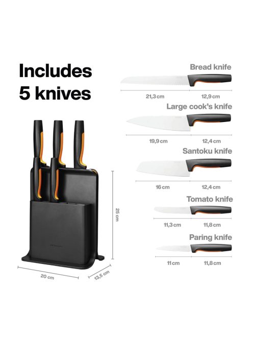 Fiskars Functional Form Késblokk műanyag 5 késes  (1057554)