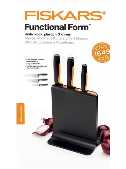 Fiskars Functional Form Késblokk műanyag 3 késes (1057555)