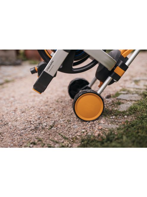 Fiskars Manuális tömlőkocsi XL, kerékkel, tartozékokkal és 20 m 1/2 "-os tömlővel