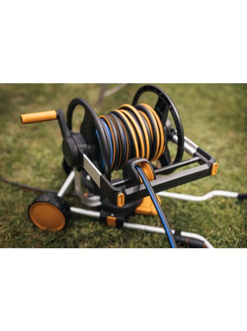 Fiskars Manuális tömlőkocsi XL, kerékkel, tartozékokkal és 20 m 1/2 "-os tömlővel