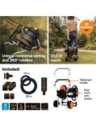 Fiskars Manuális tömlőkocsi XL, kerékkel, tartozékokkal és 20 m 1/2 "-os tömlővel