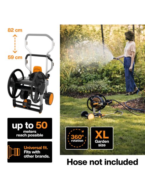 Fiskars Tömlőkocsi kerekekkel, ÜRES, XL