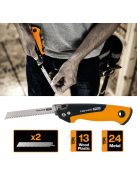 Fiskars PRO Powertooth™ Compact összecsukható fűrész, 2 pengével (1062934)