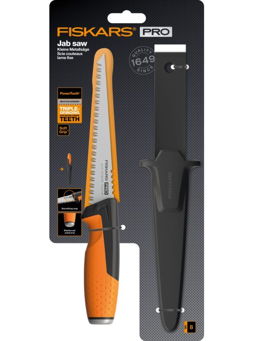 Fiskars PRO PowerTooth™ gipszkarton fűrész tokkal, 8 tpi (1062935)