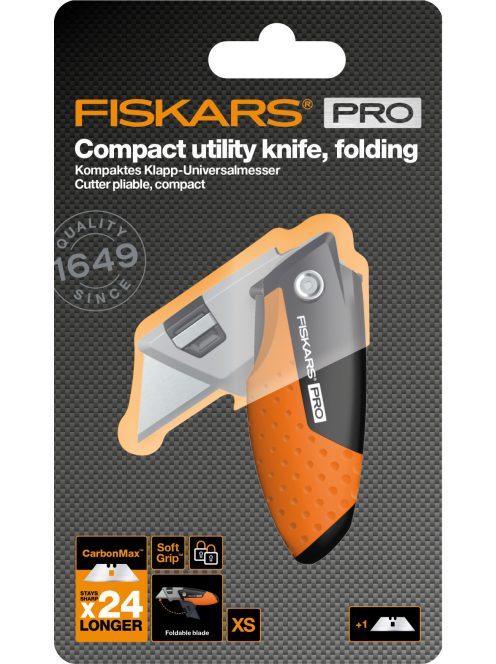 Fiskars CarbonMax™ kompakt összecsukható tapétavágó kés (1062939)