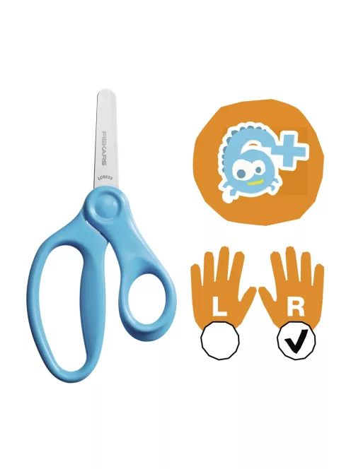 Fiskars Tompa hegyű gyerekolló, 13 cm - türkiz (1064072)