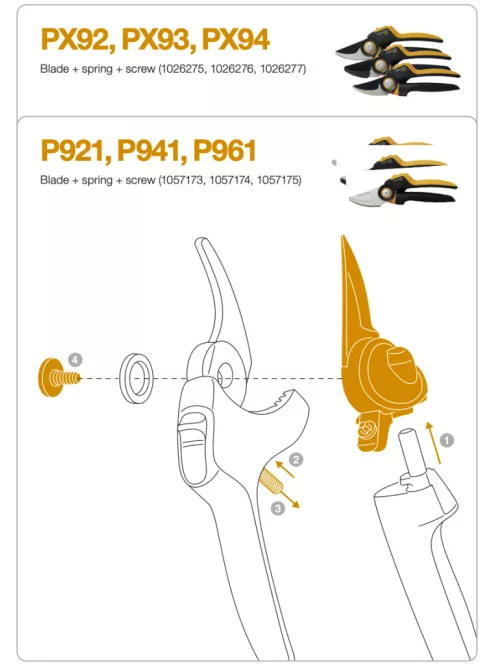 Fiskars Pótpenge, rugó és csavar P961 (1064258)