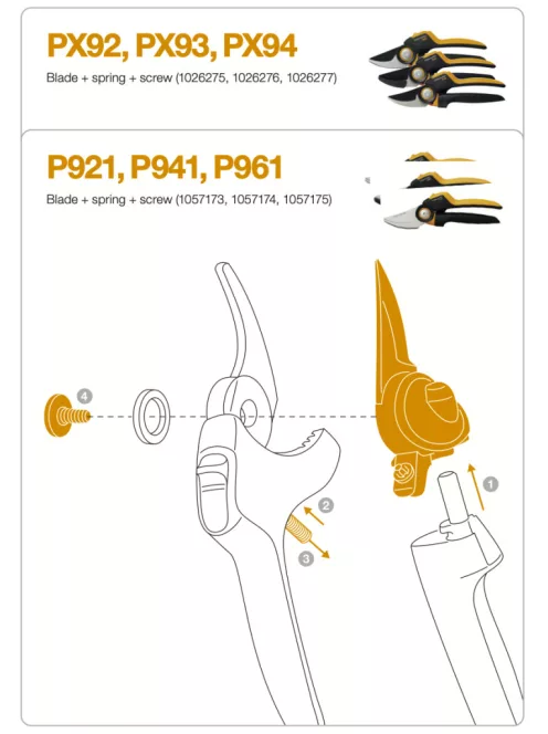 Fiskars Pótpenge, rugó és csavar P921 (1064260)