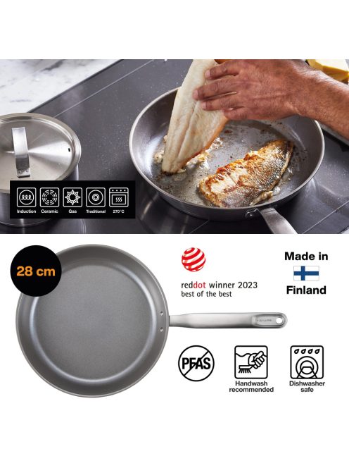 Fiskars All Steel serpenyő, 28 cm, kerámiabevonatos - 25 év garanciával