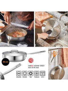   Fiskars All Steel pároló serpenyő, 26 cm, kerámiabevonatos - 25 év garanciával