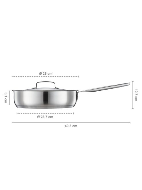 Fiskars All Steel pároló serpenyő, 26 cm