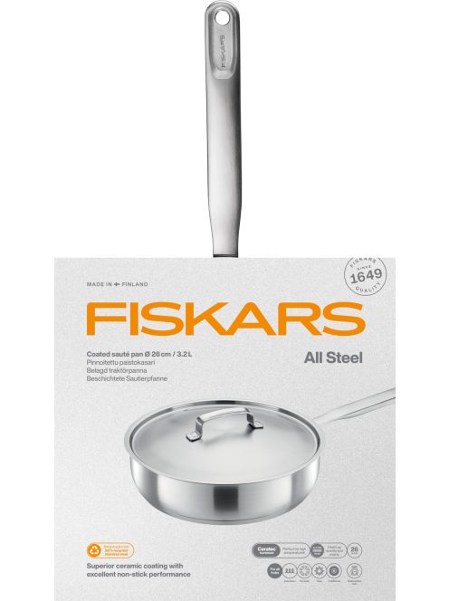Fiskars All Steel pároló serpenyő, 26 cm