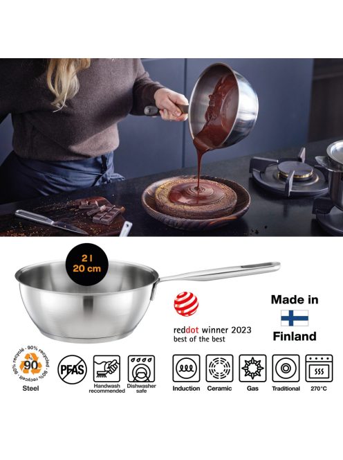 Fiskars All Steel párolóedény, 2 L, rozsdamentes acél - 25 év garanciával