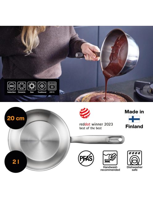 Fiskars All Steel párolóedény, 2 L, rozsdamentes acél - 25 év garanciával