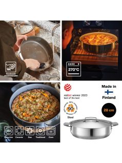   Fiskars All Steel sütőedény, 28 cm, kerámiabevonatos - 25 év garanciával