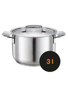   Fiskars All Steel Lábas, 3 L, fedővel, rozsdamentes acél - 25 év garanciával