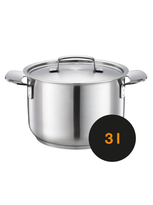 Fiskars All Steel Lábas, 3 L, fedővel, rozsdamentes acél - 25 év garanciával