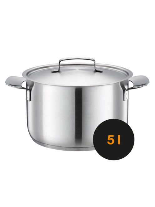Fiskars All Steel Lábas, 5 L, fedővel, rozsdamentes acél - 25 év garanciával