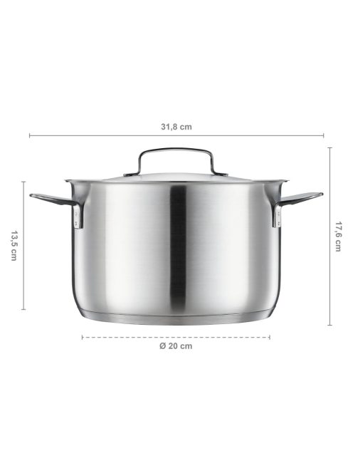 Fiskars All Steel Lábas, 5 L, fedővel, rozsdamentes acél - 25 év garanciával