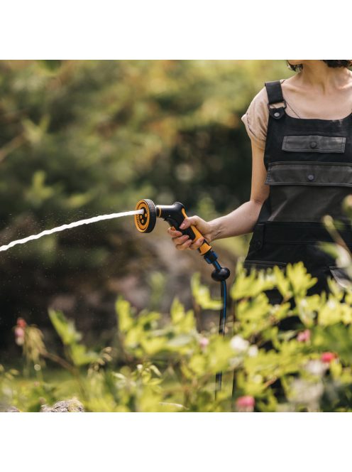 Fiskars Comfort locsolópisztoly, multi, markolatvezérlésű