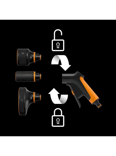 Fiskars Comfort fúvóka/öntözőrúd fogantyú, markolatvezérlésű