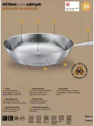 Fiskars All Steel Pure wok serpenyő, 28 cm, rozsdamentes acél - 25 év garanciával