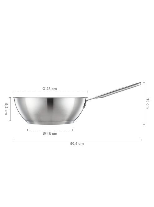 Fiskars All Steel pure Wok serpenyő, 28 cm - 25 év garanciával